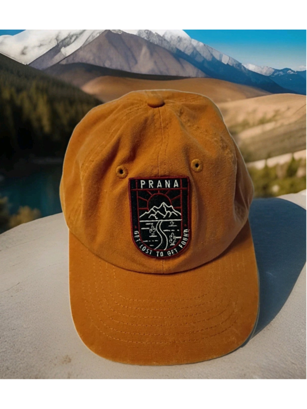PRANA- Craneway Patch "Get Lost to Get Found"Cap-Yoga Organic Cotton-